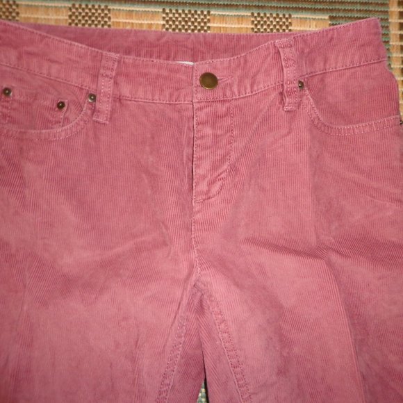 Garnet Hill Slim 5-Pocket Cord Size 2 Rose Zip/Button Closure - Picture 1 of 13
